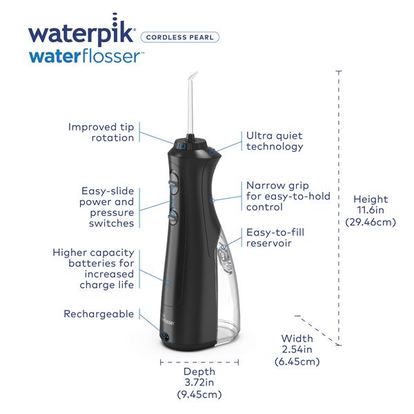 Black Waterpik™ Cordless Pearl Water Flosser