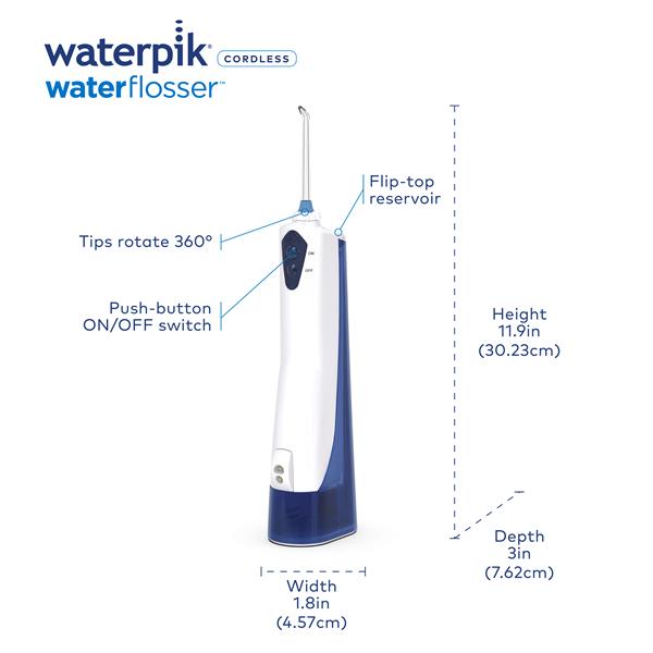 White Waterpik™ Cordless Water Flosser WP-360