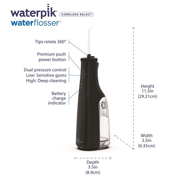 Black Waterpik™ Cordless Select Water Flosser