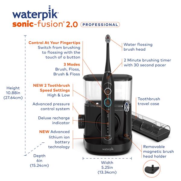 Black Waterpik? Sonic-Fusion? 2.0 Professional Flossing Toothbrush