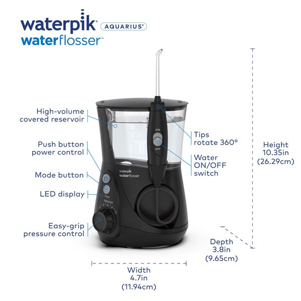 Black Waterpik™ Aquarius™ Water Flosser