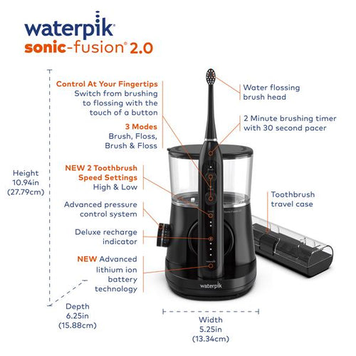 Black Waterpik? Sonic-Fusion? 2.0 Flossing Toothbrush