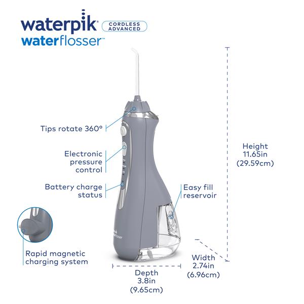 Gray Waterpik? Cordless Advanced 2.0 Water Flosser