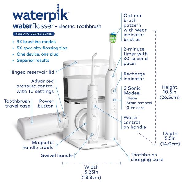 White Waterpik™ Sensonic™ Complete Care Combo