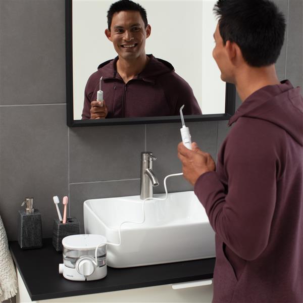 White Waterpik? ION Countertop Cordless Water Flosser