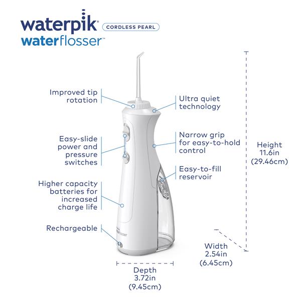 White Waterpik™ Cordless Pearl Water Flosser