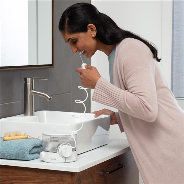 White Waterpik™ ION Countertop Cordless Water Flosser