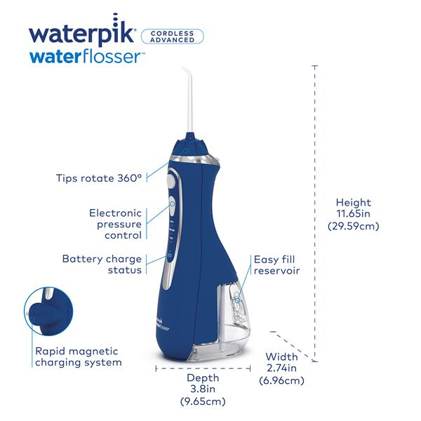 Blue Waterpik™ Cordless Advanced 2.0 Water Flosser