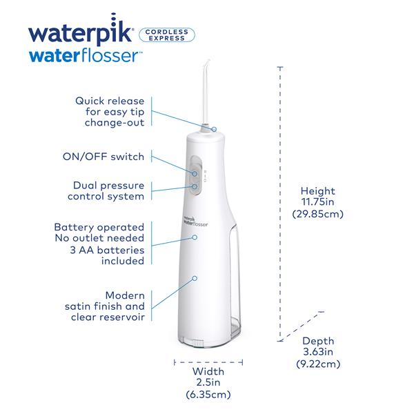 White Waterpik™ Cordless Express Water Flosser