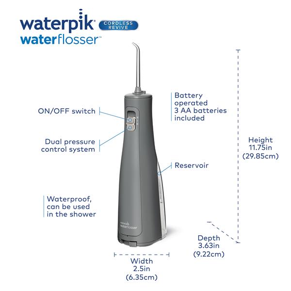 Gray Waterpik? Cordless Revive Water Flosser