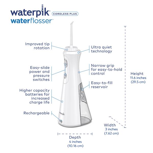 White Waterpik™ Cordless Plus Water Flosser